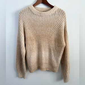 A New Day Cream Chunky Knit Sweater Textured Cozy Pullover M